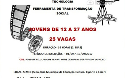 Prefeitura e Canal Futura promovem oficina para pessoas com interesse no audiovisual