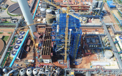 Teste na caldeira de recuperação marca avanço na obra da segunda fábrica da Fibria