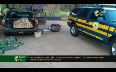 PRF prende casal suspeito de tráfico com 48 quilos de maconha em Três Lagoas