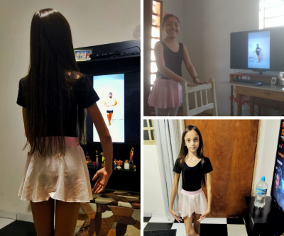 Alunas de Balé Clássico da Diretoria de Cultura fazem aula online durante período de isolamento social