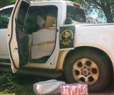 DOF recupera caminhonete roubada no Paraná com mais de 600 quilos de maconha