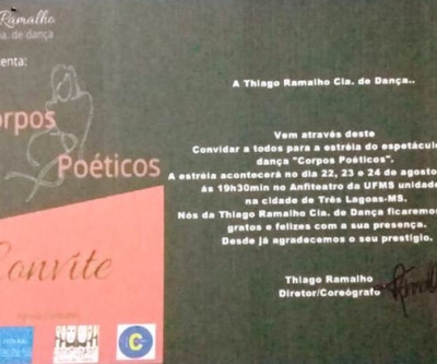 Espetáculo de dança sobre “Amor” será realizado em Três Lagoas