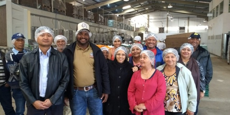 Produtores rurais do Pontal do Faia visitam cooperativa de ovos em Terenos