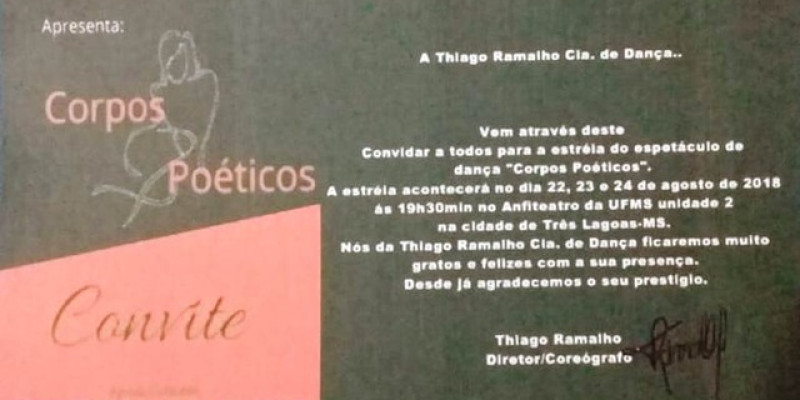 Espetáculo de dança sobre “Amor” será realizado em Três Lagoas