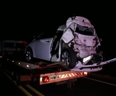 Animal causa acidente na MS-395 próximo à Brasilândia e 3 pessoas ficam feridas