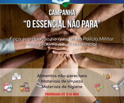 Polícia Militar participa da campanha de arrecadação de donativos “O ESSENCIAL NÃO PARA”