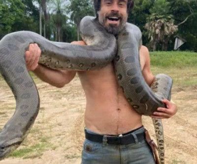 Sucuri de Pantanal apertou pescoço de ator da Globo em Mato Grosso do Sul