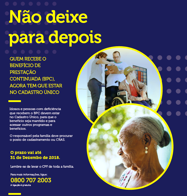 Três-lagoenses que recebem BPC devem atualizar cadastro