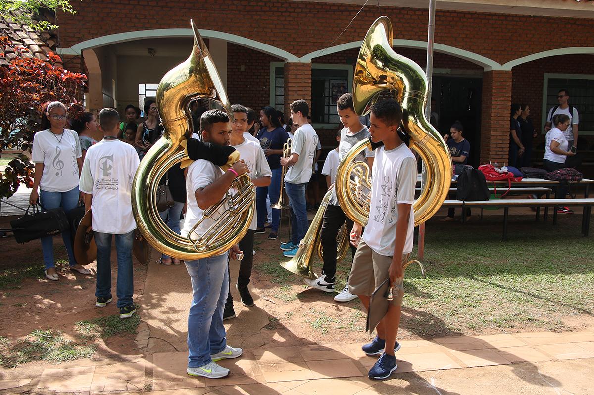 Banda Cristo Redentor de Três Lagoas recebe visita de intercâmbio cultural da Prefeitura de Castilho