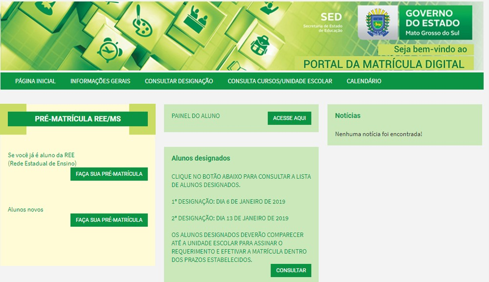 Pré-matrícula para alunos da Rede Estadual de MS estão abertas