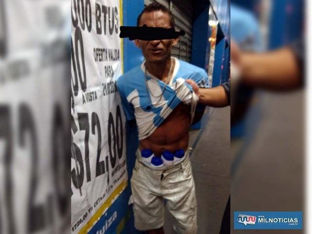 Pintor é preso pela PM furtando supermercado no centro