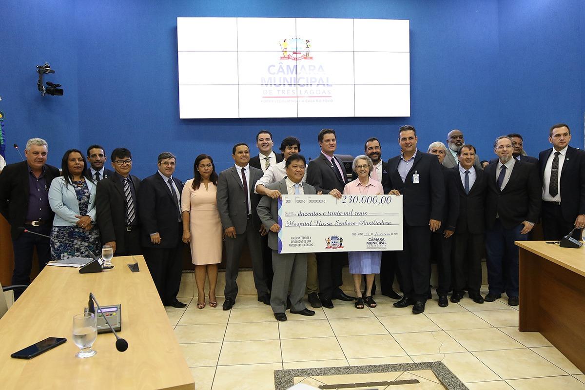 Câmara de Três Lagoas repassa R$ 230 mil ao Hospital Auxiliadora Câmara de Três Lagoas repassa R$ 230 mil ao Hospital Auxiliadora