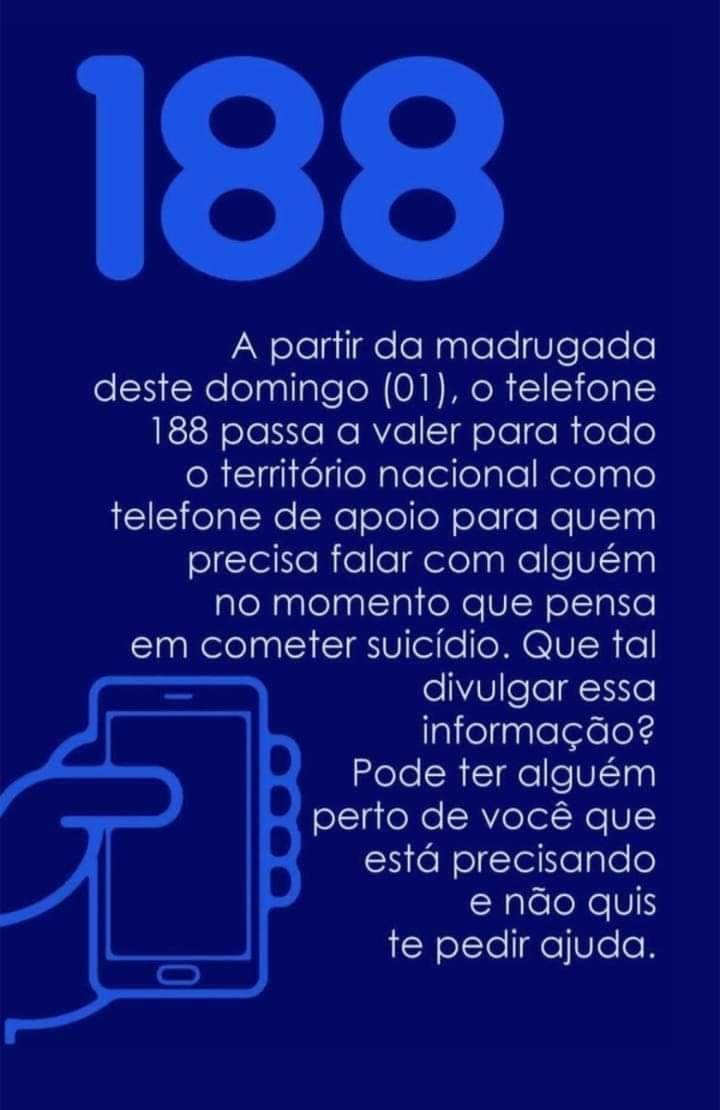 Telefone 188 do CVV de prevenção ao suicídio já funciona em todo o Brasil
