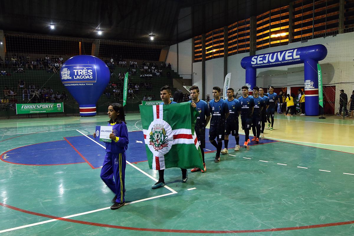 Solenidade dá início aos Jogos Escolares da Juventude de futsal em Três Lagoas