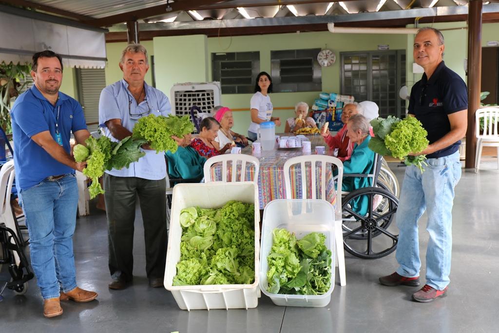 SEMEA e Viveiro Municipal realizam doação de verduras para Lar dos Idosos