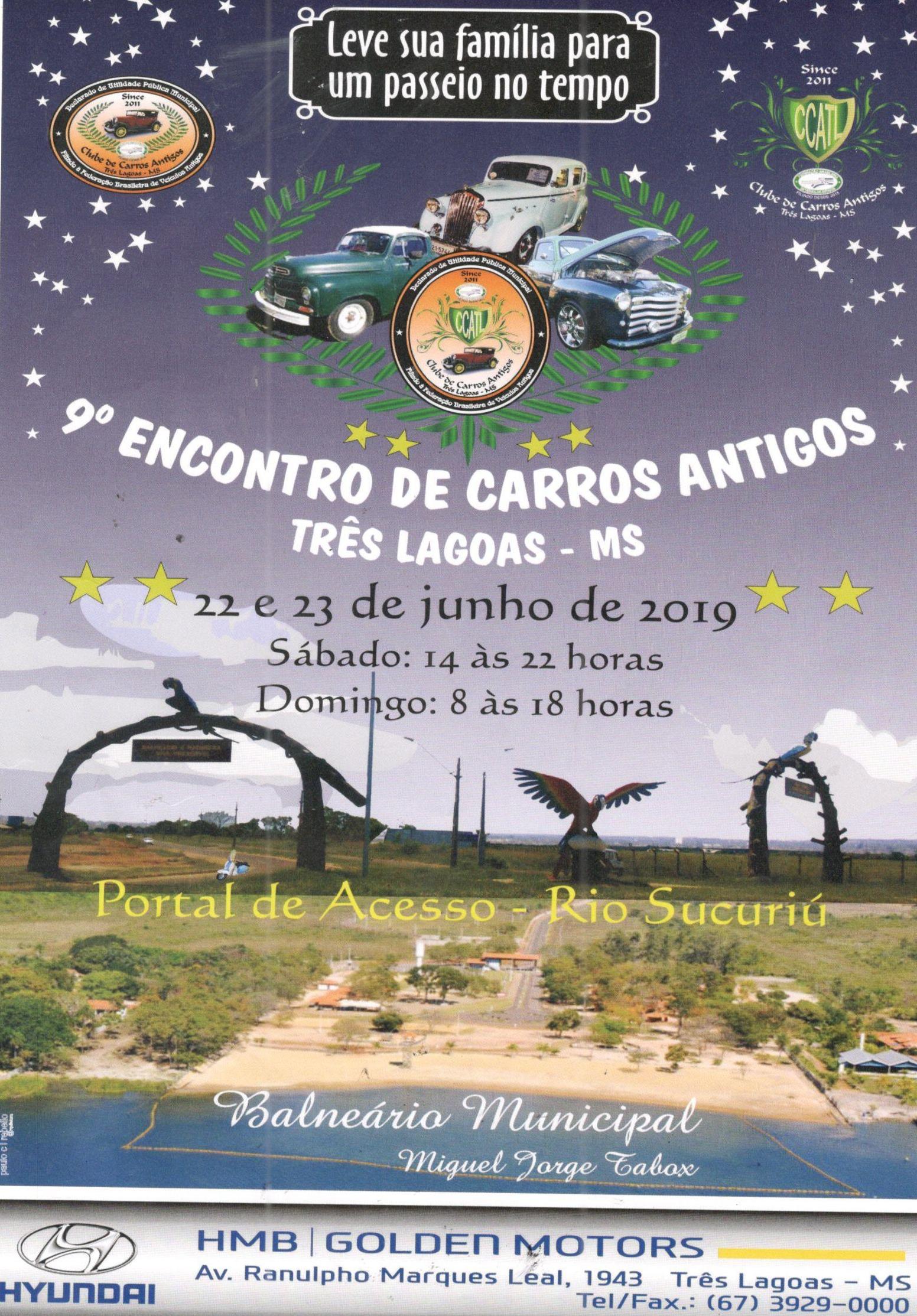 9º Encontro de Carros Antigos acontece neste fim de semana no Balneário Municipal “Miguel Jorge Tabox”
