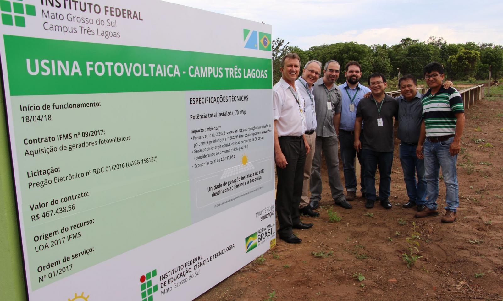 Campus Três Lagoas do IFMS inaugura usina fotovoltaica