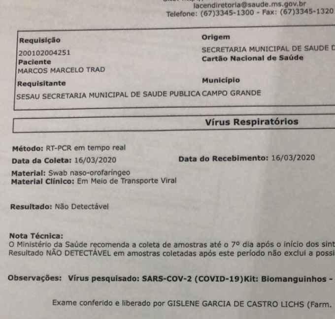 Marquinhos Trad testa negativo para o novo coronavírus e retoma atividades