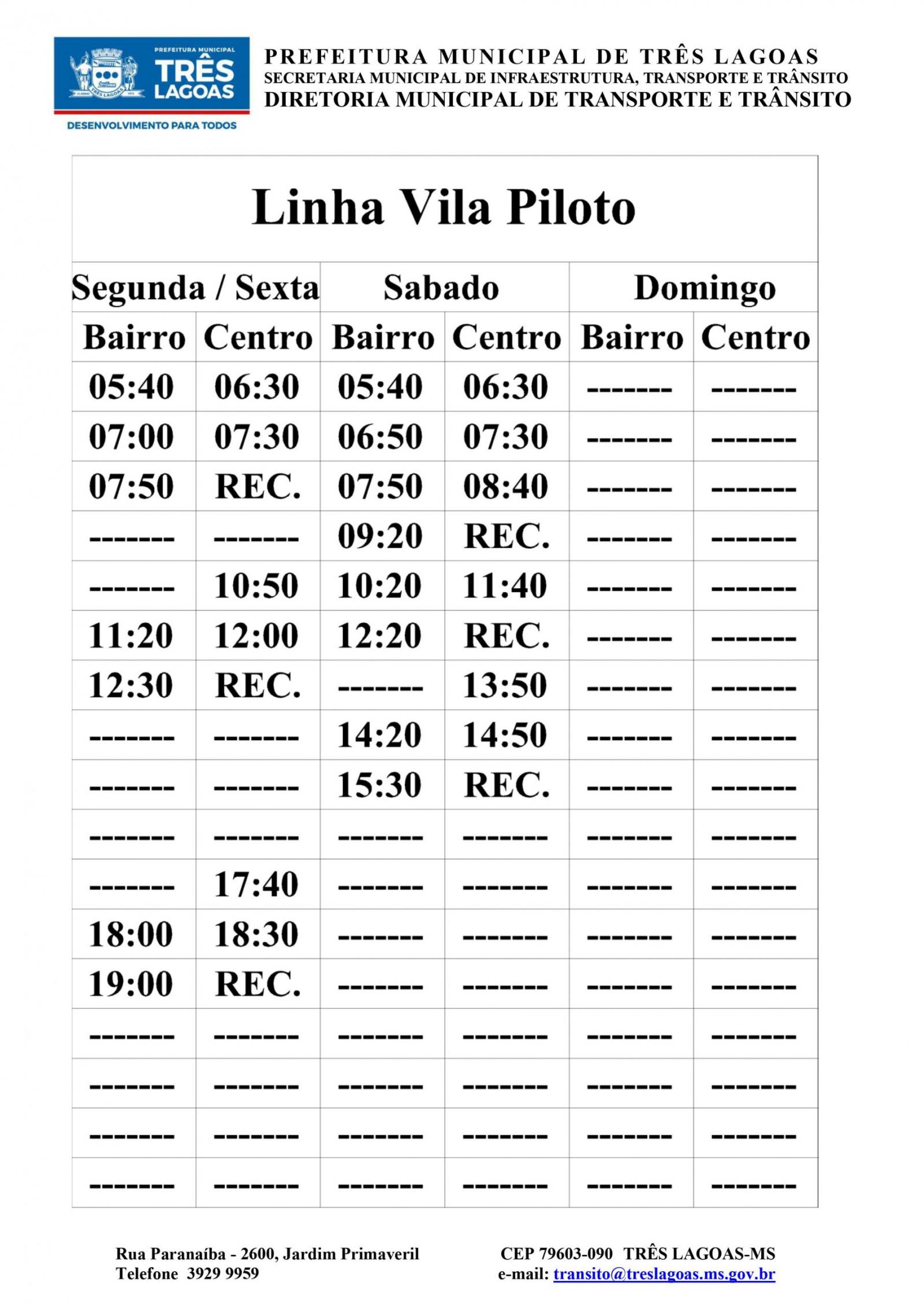 Diretoria de Trânsito divulga horários das linhas de ônibus do transporte coletivo urbano Diretoria de Trânsito divulga horários das linhas de ônibus do transporte coletivo urbano