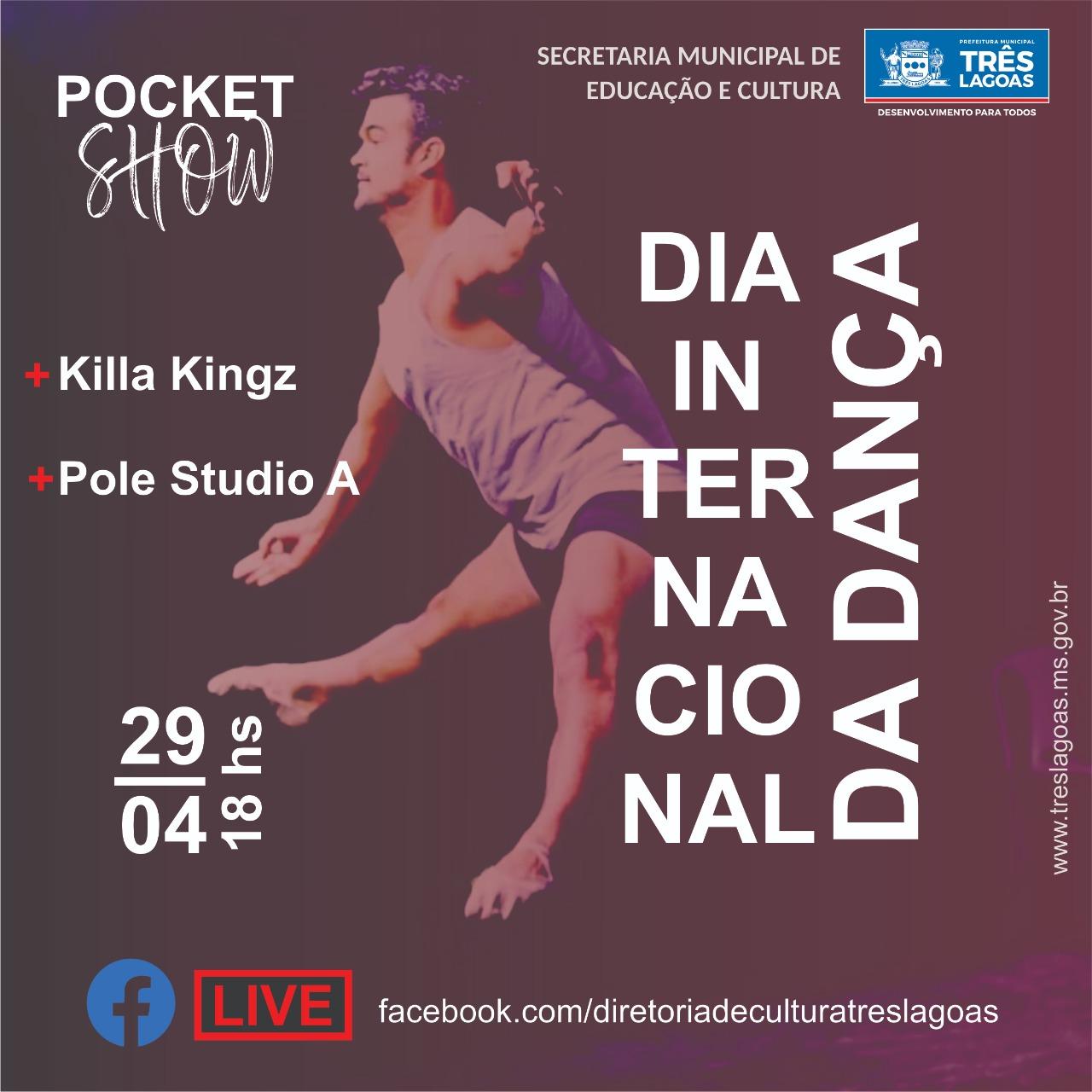 Pocket Show é realizado online em comemoração ao Dia Internacional da Dança Pocket Show é realizado online em comemoração ao Dia Internacional da Dança