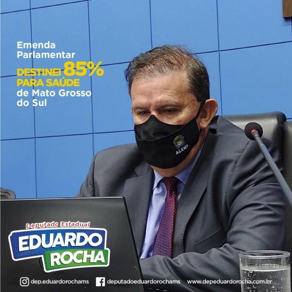 Deputado Eduardo Rocha destina 85% de suas emendas para a área da saúde de MS Deputado Eduardo Rocha destina 85% de suas emendas para a área da saúde de MS