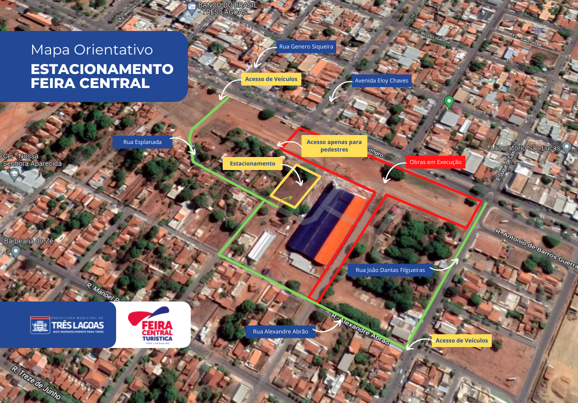 Estacionamento provisório da Feira Central terá novos acessos a partir de sábado (09)