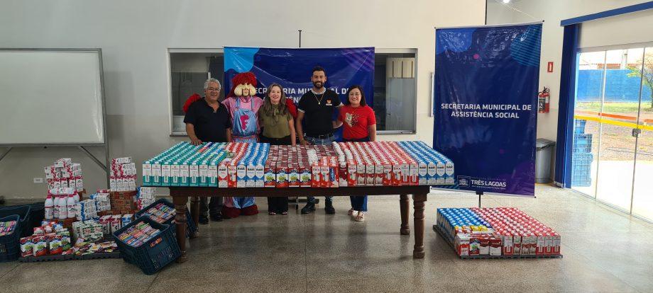 Carreta da Alegria arrecadou 1.737 doações de alimentos que serão destinados a instituições filantrópicas