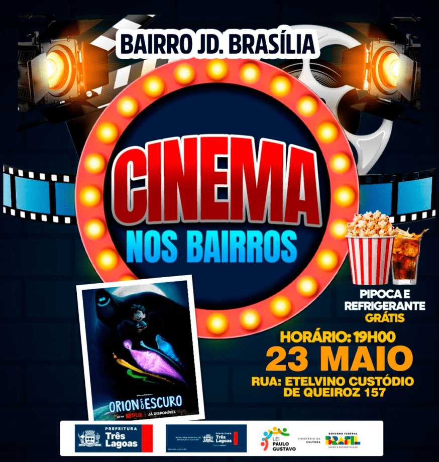 Dia 23 de maio tem mais uma edição do projeto “Cinema nos Bairros”
