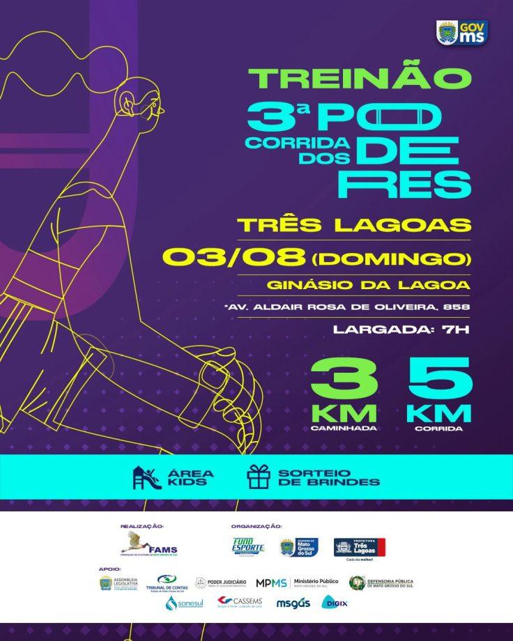 Inscrições gratuitas para o “Treinão dos Poderes 2025” em Três Lagoas encerram nesta quarta-feira Inscrições gratuitas para o “Treinão dos Poderes 2025” em Três Lagoas encerram nesta quarta-feira
