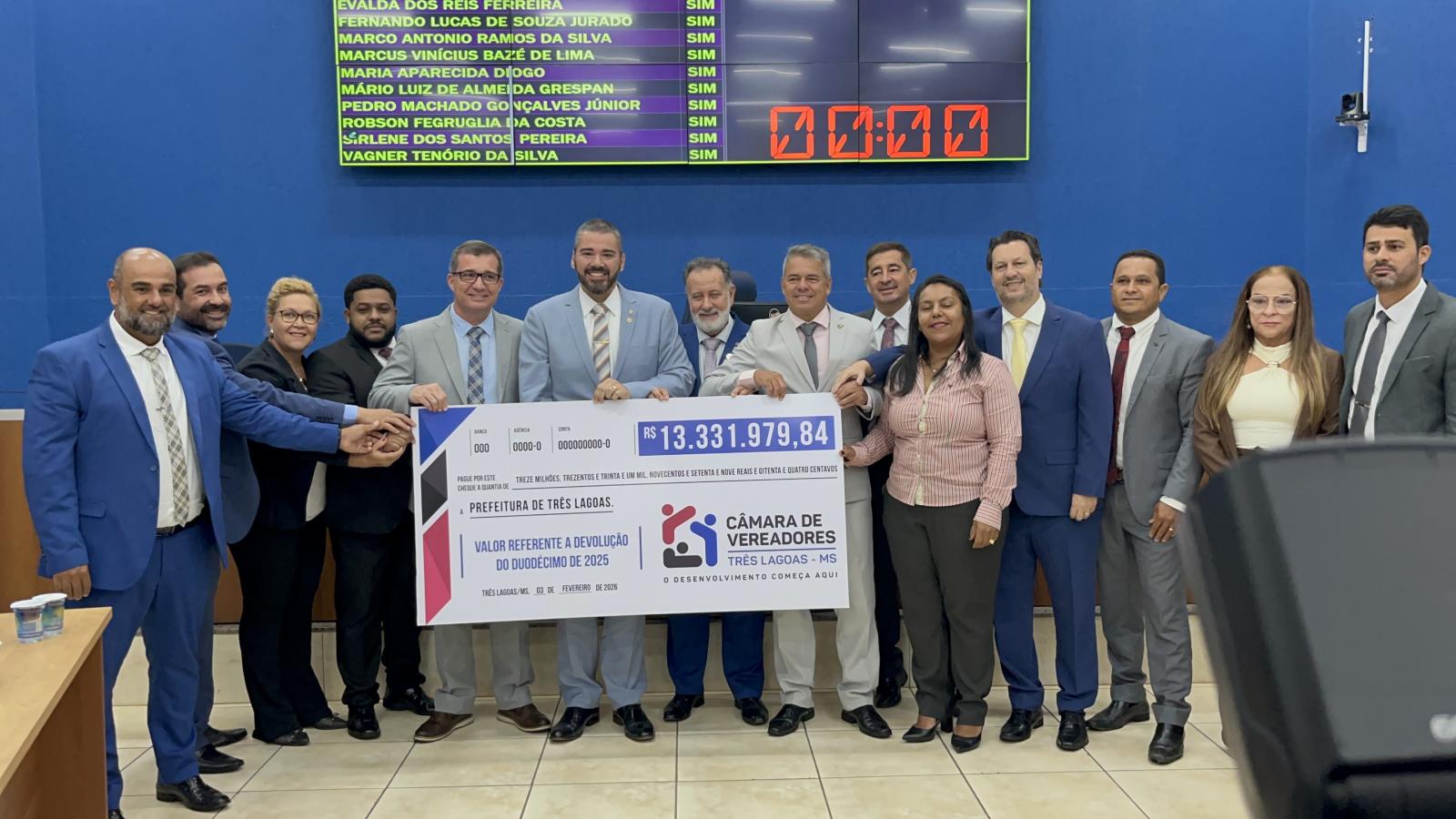 Câmara Municipal começa 2026 com devolução do duodécimo e reforço do diálogo com Executivo