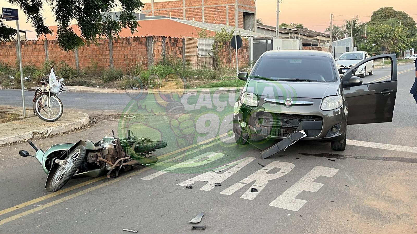 Motociclista fica ferida após colisão provocada por motorista em Três Lagoas