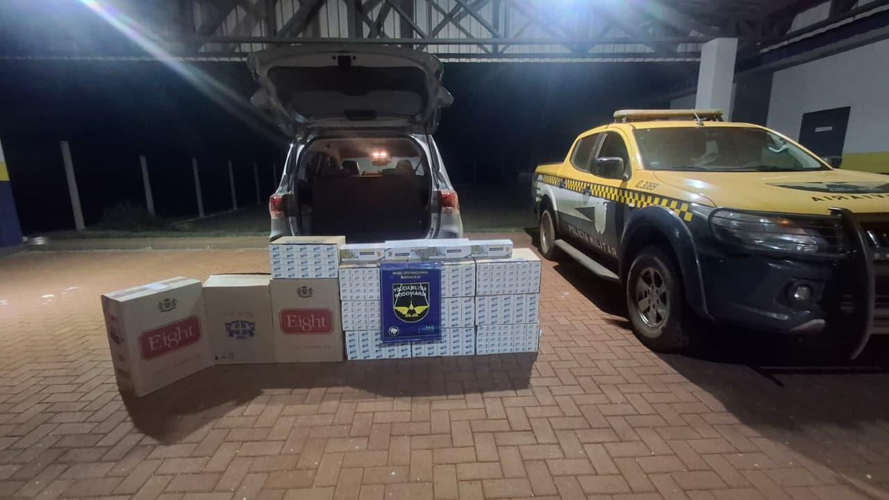 Carga de cigarros contrabandeados é descoberta em veículo e apreendida na MS 162