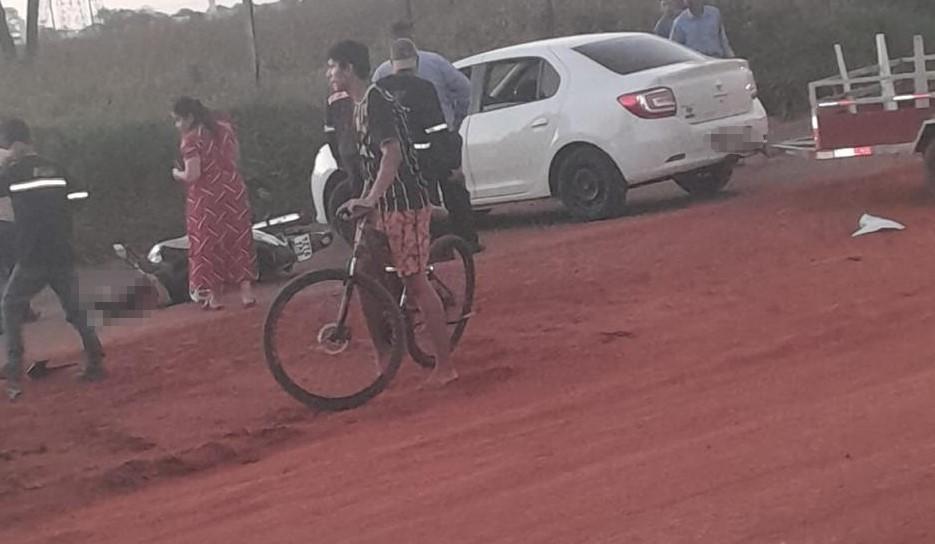 Colisão entre duas motos deixa mulher ferida em cruzamento de Três Lagoas