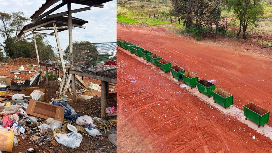 Prefeitura moderniza sistema de descarte de resíduos com instalação de 12 contêineres