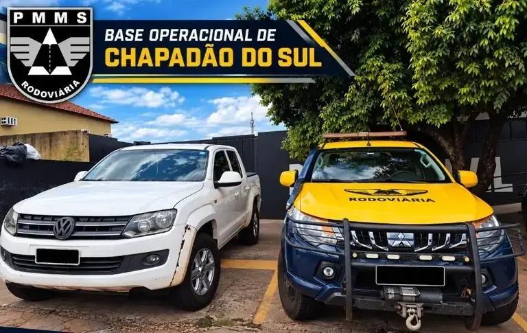 Amarok furtada em Cassilândia é recuperada pela PMR na MS-306, em Chapadão do Sul