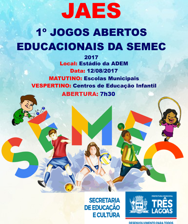 1ª. edição dos Jogos Abertos Educacionais da Semec será neste sábado