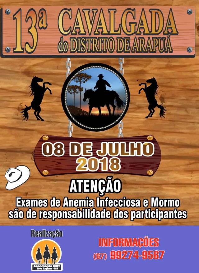 13ª Cavalgada será realizada em Arapuá e reúne comitivas de Três Lagoas e região
