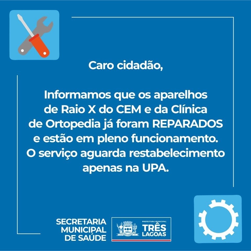 Raio X do CEM e Clínica de Ortopedia voltam a funcionar após reparos